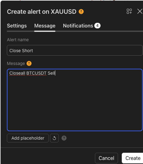 Webhook URL in Notifications tab